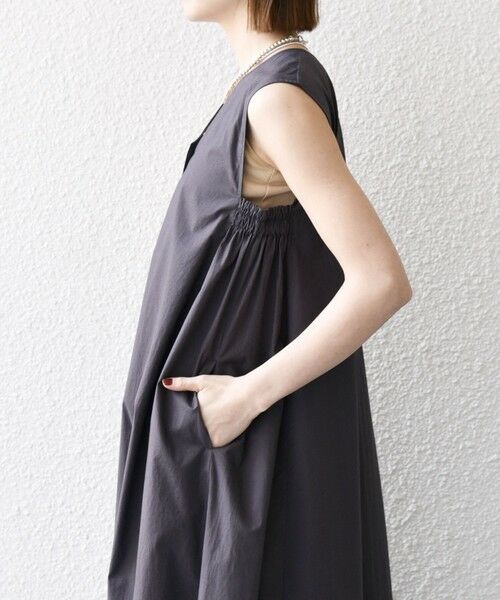SHIPS / シップス ロング・マキシ丈ワンピース | SHIPS any:〈洗濯機可能〉ポプリン Vネック Aライン ノースリーブ ワンピース | 詳細16