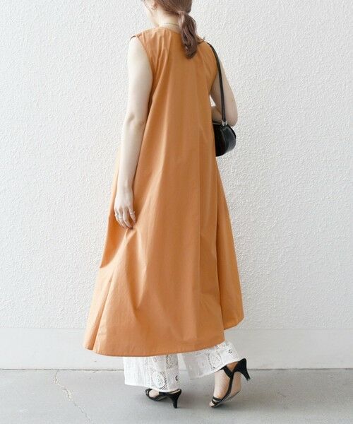 SHIPS / シップス ロング・マキシ丈ワンピース | SHIPS any:〈洗濯機可能〉ポプリン Vネック Aライン ノースリーブ ワンピース | 詳細17