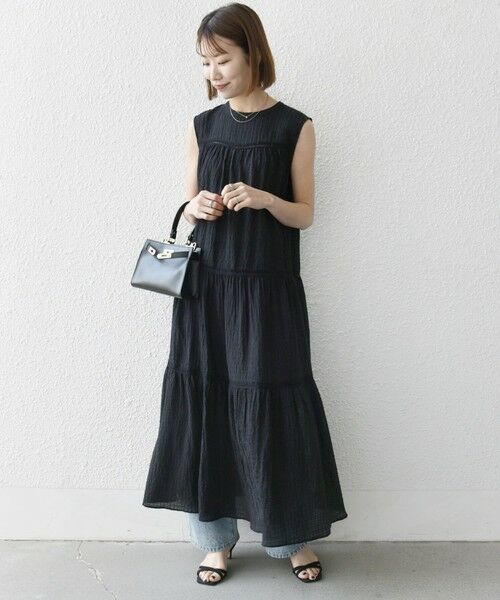SHIPS / シップス ロング・マキシ丈ワンピース | SHIPS any:〈洗濯機可能〉楊柳 ティアード フレア ワンピース | 詳細1