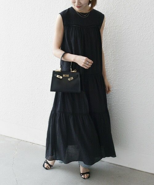 SHIPS / シップス ロング・マキシ丈ワンピース | SHIPS any:〈洗濯機可能〉楊柳 ティアード フレア ワンピース | 詳細2