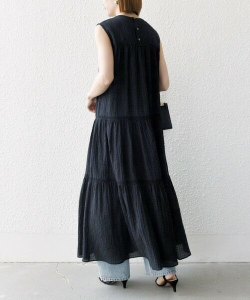 SHIPS / シップス ロング・マキシ丈ワンピース | SHIPS any:〈洗濯機可能〉楊柳 ティアード フレア ワンピース | 詳細6