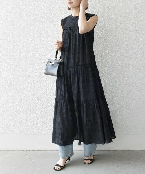 SHIPS / シップス ロング・マキシ丈ワンピース | SHIPS any:〈洗濯機可能〉楊柳 ティアード フレア ワンピース | 詳細7