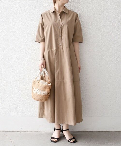 SHIPS / シップス ロング・マキシ丈ワンピース | SHIPS any:〈洗濯機可能〉タイプライター ボリューム シャツ ワンピース | 詳細1
