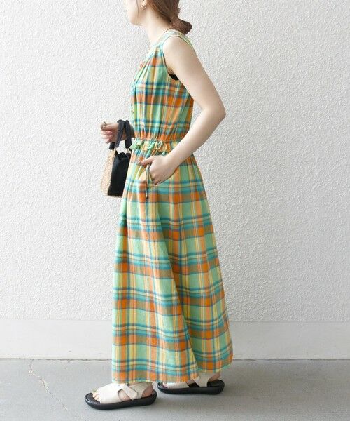 SHIPS / シップス ロング・マキシ丈ワンピース | SHIPS any:〈洗濯機可能〉マドラス チェック ノースリーブ ワンピース | 詳細3