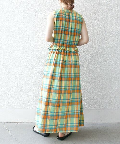 SHIPS / シップス ロング・マキシ丈ワンピース | SHIPS any:〈洗濯機可能〉マドラス チェック ノースリーブ ワンピース | 詳細4