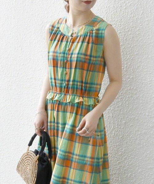 SHIPS / シップス ロング・マキシ丈ワンピース | SHIPS any:〈洗濯機可能〉マドラス チェック ノースリーブ ワンピース | 詳細7