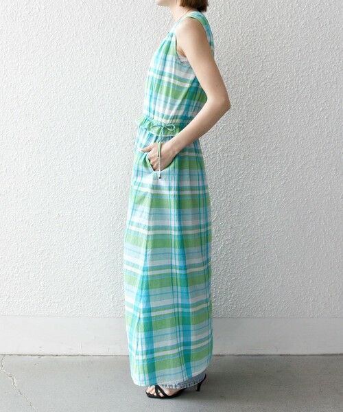 SHIPS / シップス ロング・マキシ丈ワンピース | SHIPS any:〈洗濯機可能〉マドラス チェック ノースリーブ ワンピース | 詳細23