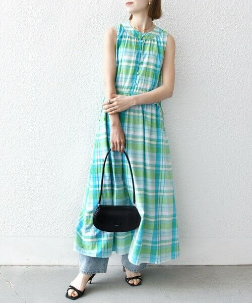 SHIPS / シップス ロング・マキシ丈ワンピース | SHIPS any:〈洗濯機可能〉マドラス チェック ノースリーブ ワンピース | 詳細17
