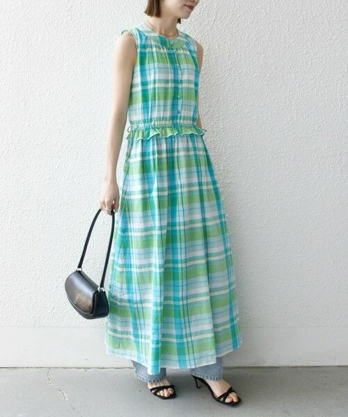 SHIPS for women/シップスウィメン 《予約》SHIPS any:〈洗濯機可能〉マドラス チェック ノースリーブ ワンピース ライトグリーン ONE SIZE SHIPS for women/シップスウィメン 《予約》SHIPS any:〈洗濯機可能〉マドラス チェック ノースリーブ ワンピース ライトグリーン ONE SIZE