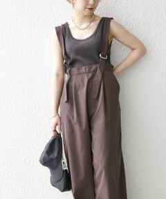 SHIPS / シップス サロペット・オールインワン | SHIPS any:〈洗濯機可能〉ドロスト ワイド サロペット × ノースリーブ TEE セット