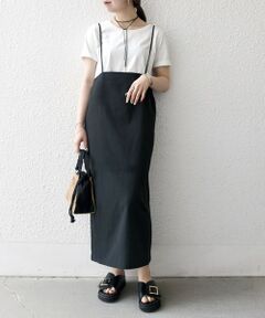 SHIPS any:〈洗濯機可能〉Iライン キャミ ワンピース × ベーシック TEE セット