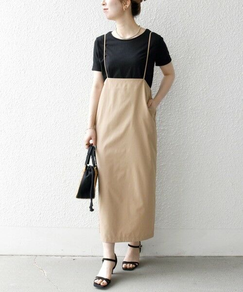 SHIPS / シップス ロング・マキシ丈スカート | SHIPS any:〈洗濯機可能〉Iライン キャミ ワンピース × ベーシック TEE セット | 詳細18