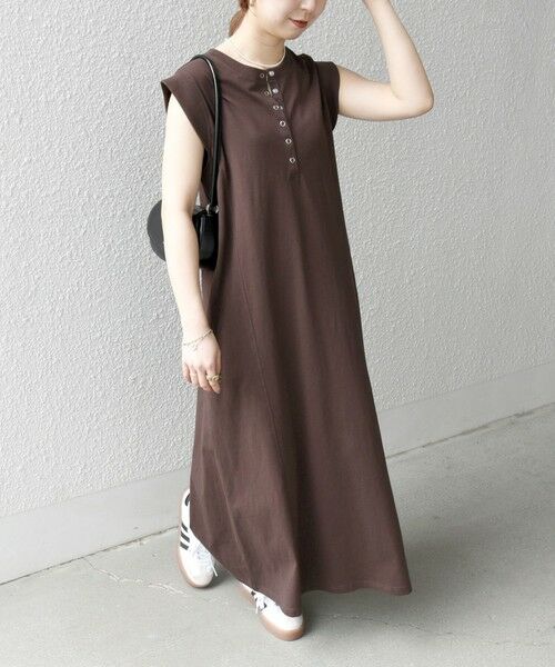 SHIPS / シップス ロング・マキシ丈ワンピース | SHIPS any:〈洗濯機可能〉USAコットン ヘンリーネック Aライン ワンピース | 詳細28