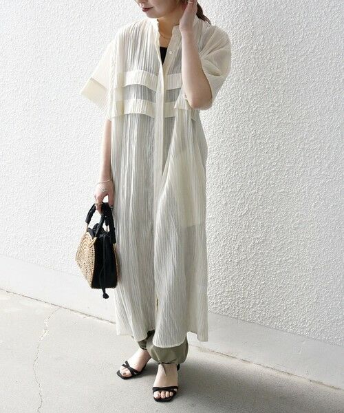 SHIPS / シップス ロング・マキシ丈ワンピース | SHIPS any:〈洗濯機可能〉ピンタック ジャカード シャツ ワンピース | 詳細6