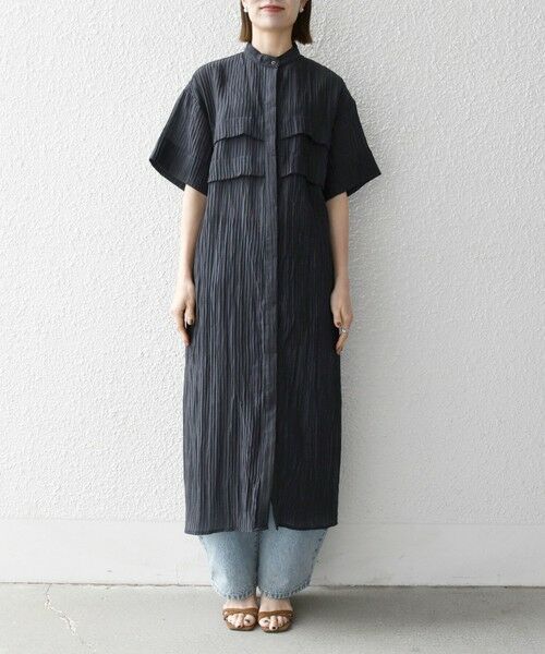 SHIPS / シップス ロング・マキシ丈ワンピース | SHIPS any:〈洗濯機可能〉ピンタック ジャカード シャツ ワンピース | 詳細26