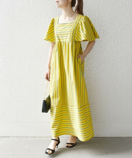 SHIPS / シップス ロング・マキシ丈ワンピース | SHIPS any:〈洗濯機可能〉ミニサッカー スクエアネック フレア ワンピース | 詳細26