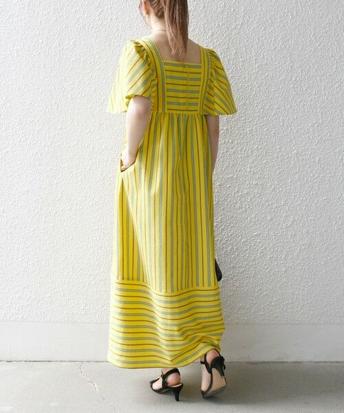 SHIPS / シップス ロング・マキシ丈ワンピース | SHIPS any:〈洗濯機可能〉ミニサッカー スクエアネック フレア ワンピース | 詳細27