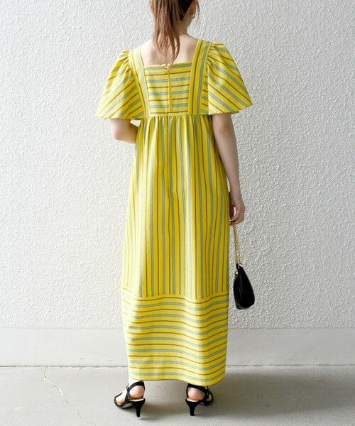 SHIPS / シップス ロング・マキシ丈ワンピース | SHIPS any:〈洗濯機可能〉ミニサッカー スクエアネック フレア ワンピース | 詳細28