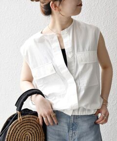 SHIPS / シップス シャツ・ブラウス | SHIPS any:〈洗濯機可能〉ポプリン フレンチスリーブ ポケット ドロスト シャツ