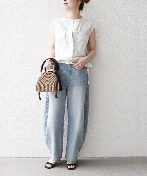 SHIPS / シップス シャツ・ブラウス | SHIPS any:〈洗濯機可能〉ポプリン フレンチスリーブ ポケット ドロスト シャツ | 詳細1