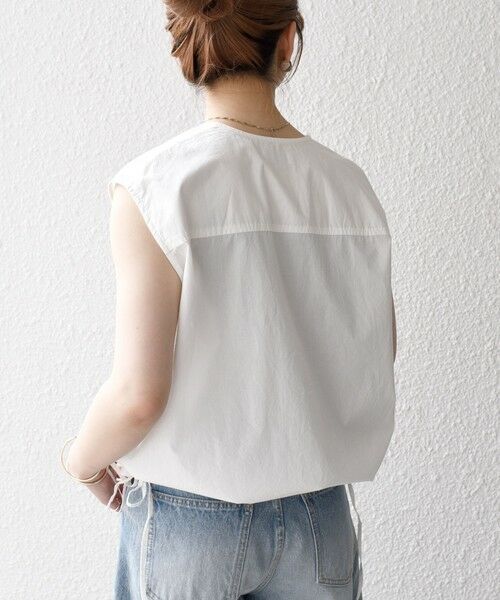 SHIPS / シップス シャツ・ブラウス | SHIPS any:〈洗濯機可能〉ポプリン フレンチスリーブ ポケット ドロスト シャツ | 詳細4