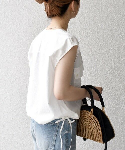 SHIPS / シップス シャツ・ブラウス | SHIPS any:〈洗濯機可能〉ポプリン フレンチスリーブ ポケット ドロスト シャツ | 詳細5