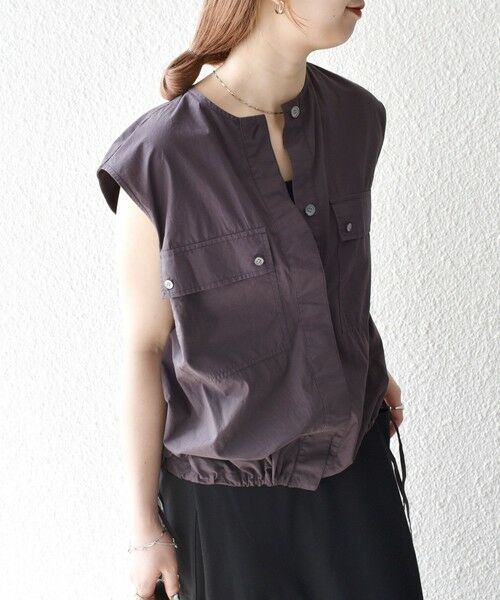 SHIPS / シップス シャツ・ブラウス | SHIPS any:〈洗濯機可能〉ポプリン フレンチスリーブ ポケット ドロスト シャツ | 詳細21