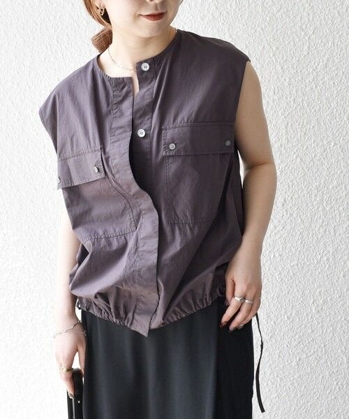 SHIPS / シップス シャツ・ブラウス | SHIPS any:〈洗濯機可能〉ポプリン フレンチスリーブ ポケット ドロスト シャツ | 詳細25