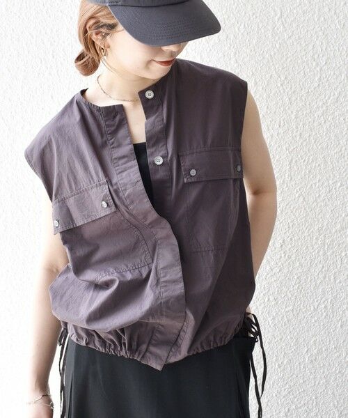 SHIPS / シップス シャツ・ブラウス | SHIPS any:〈洗濯機可能〉ポプリン フレンチスリーブ ポケット ドロスト シャツ | 詳細26