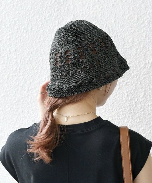 SHIPS for women/シップスウィメン SHIPS any: 透かし編み ラメ ハット ブラック ONE SIZE SHIPS for women/シップスウィメン SHIPS any: 透かし編み ラメ ハット ブラック ONE SIZE
