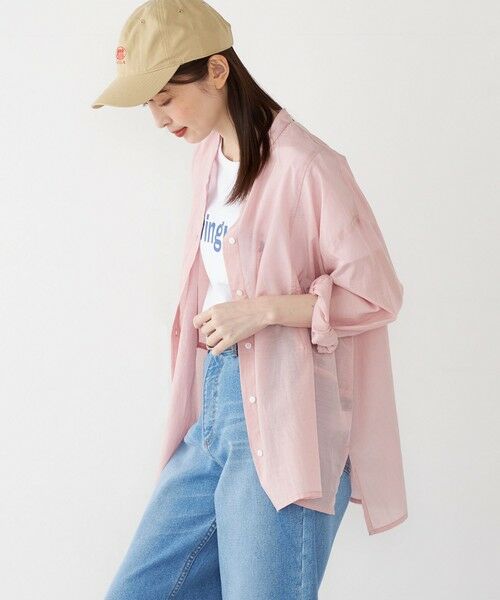 SHIPS for women/シップスウィメン SHIPS Colors:〈手洗い可能〉キュプラ コットン シアー オーバー シャツ ピンク ONE SIZE SHIPS for women/シップスウィメン SHIPS Colors:〈手洗い可能〉キュプラ コットン シアー オーバー シャツ ピンク ONE SIZE