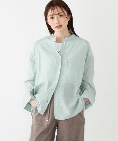 SHIPS for women/シップスウィメン SHIPS Colors:〈手洗い可能〉キュプラ コットン シアー オーバー シャツ ライトグリーン ONE SIZE SHIPS for women/シップスウィメン SHIPS Colors:〈手洗い可能〉キュプラ コットン シアー オーバー シャツ ライトグリーン ONE SIZE
