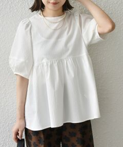 SHIPS / シップス シャツ・ブラウス | SHIPS Colors:〈接触冷感・洗濯機可能〉サッカー ランタンスリーブ ブラウス