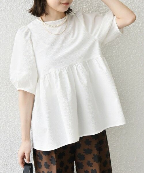 SHIPS / シップス シャツ・ブラウス | SHIPS Colors:〈接触冷感・洗濯機可能〉サッカー ランタンスリーブ ブラウス | 詳細4