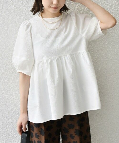 SHIPS / シップス シャツ・ブラウス | SHIPS Colors:〈接触冷感・洗濯機可能〉サッカー ランタンスリーブ ブラウス | 詳細6