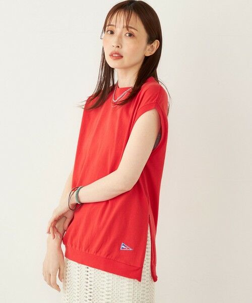 SHIPS for women/シップスウィメン 【SHIPS Colors別注】Allen A: USAコットン サイドジップ トップス レッド ONE SIZE SHIPS for women/シップスウィメン 【SHIPS Colors別注】Allen A: USAコットン サイドジップ トップス レッド ONE SIZE