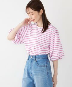 SHIPS / シップス カットソー | SHIPS Colors:〈洗濯機可能〉カラー ボーダー ギャザー スリーブ プルオーバー