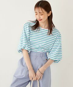 SHIPS / シップス カットソー | SHIPS Colors:〈洗濯機可能〉カラー ボーダー ギャザー スリーブ プルオーバー