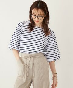 SHIPS / シップス カットソー | SHIPS Colors:〈洗濯機可能〉カラー ボーダー ギャザー スリーブ プルオーバー