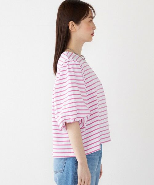 SHIPS / シップス カットソー | SHIPS Colors:〈洗濯機可能〉カラー ボーダー ギャザー スリーブ プルオーバー | 詳細6