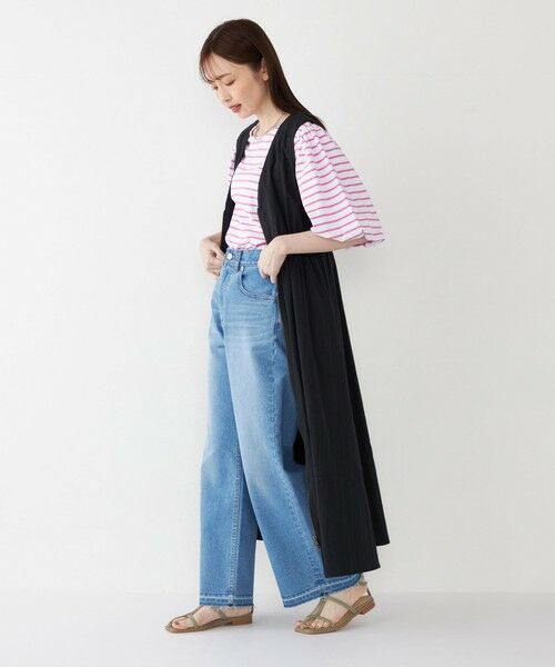 SHIPS / シップス カットソー | SHIPS Colors:〈洗濯機可能〉カラー ボーダー ギャザー スリーブ プルオーバー | 詳細8