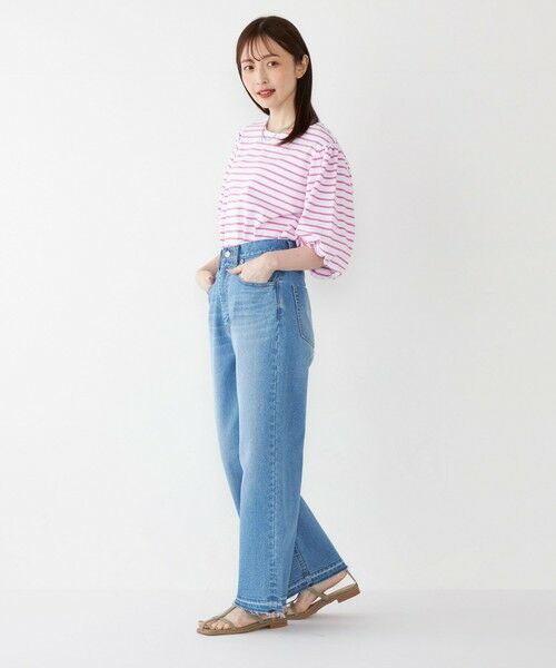 SHIPS / シップス カットソー | SHIPS Colors:〈洗濯機可能〉カラー ボーダー ギャザー スリーブ プルオーバー | 詳細13