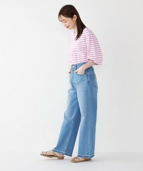 SHIPS / シップス カットソー | SHIPS Colors:〈洗濯機可能〉カラー ボーダー ギャザー スリーブ プルオーバー | 詳細14