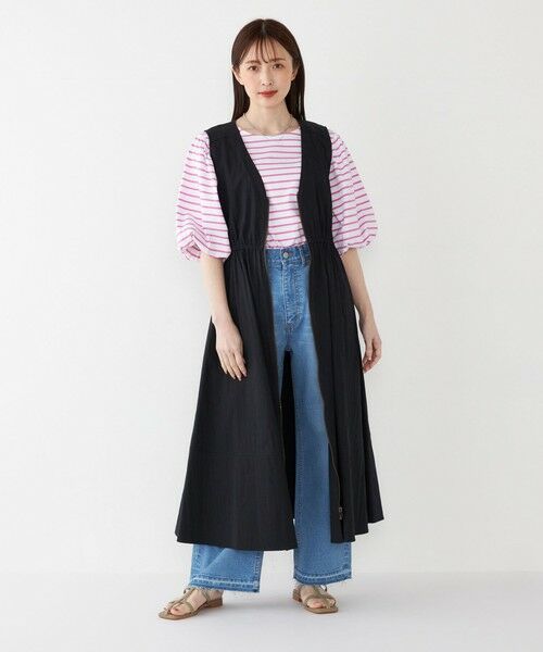 SHIPS / シップス カットソー | SHIPS Colors:〈洗濯機可能〉カラー ボーダー ギャザー スリーブ プルオーバー | 詳細15