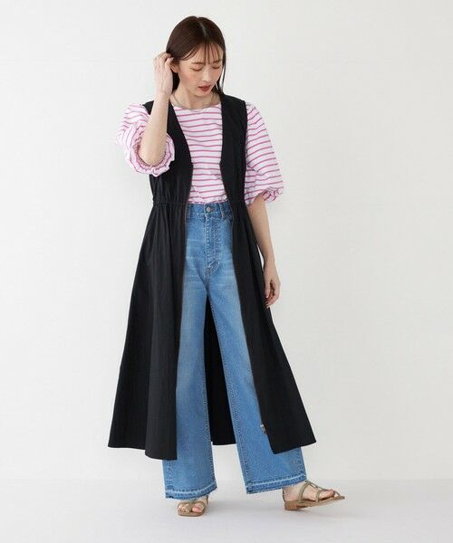 SHIPS / シップス カットソー | SHIPS Colors:〈洗濯機可能〉カラー ボーダー ギャザー スリーブ プルオーバー | 詳細16