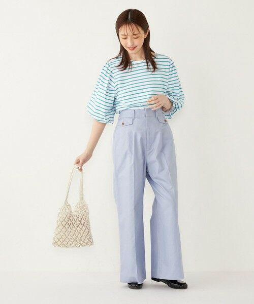 SHIPS / シップス カットソー | SHIPS Colors:〈洗濯機可能〉カラー ボーダー ギャザー スリーブ プルオーバー | 詳細19