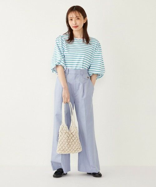 SHIPS / シップス カットソー | SHIPS Colors:〈洗濯機可能〉カラー ボーダー ギャザー スリーブ プルオーバー | 詳細23