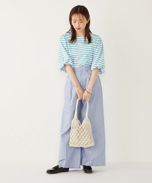 SHIPS / シップス カットソー | SHIPS Colors:〈洗濯機可能〉カラー ボーダー ギャザー スリーブ プルオーバー | 詳細24