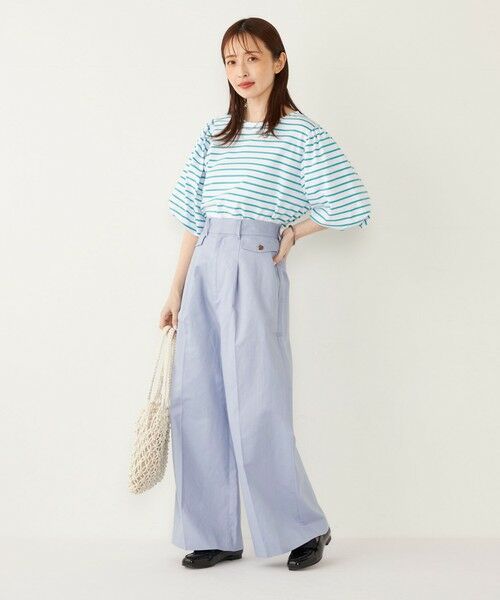 SHIPS / シップス カットソー | SHIPS Colors:〈洗濯機可能〉カラー ボーダー ギャザー スリーブ プルオーバー | 詳細25