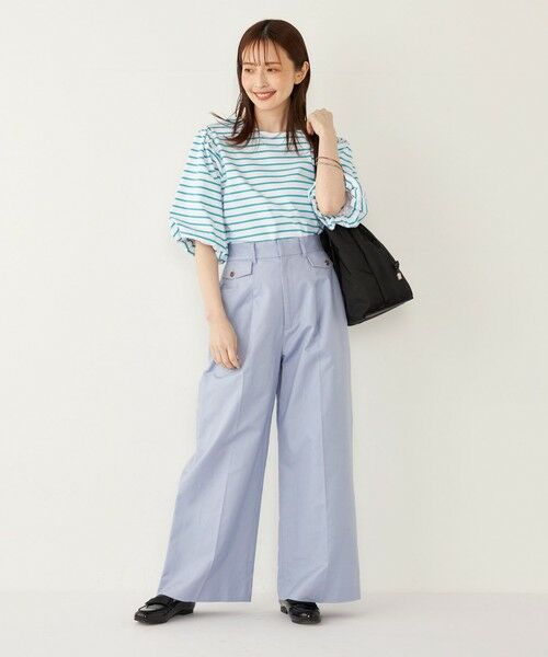 SHIPS / シップス カットソー | SHIPS Colors:〈洗濯機可能〉カラー ボーダー ギャザー スリーブ プルオーバー | 詳細26